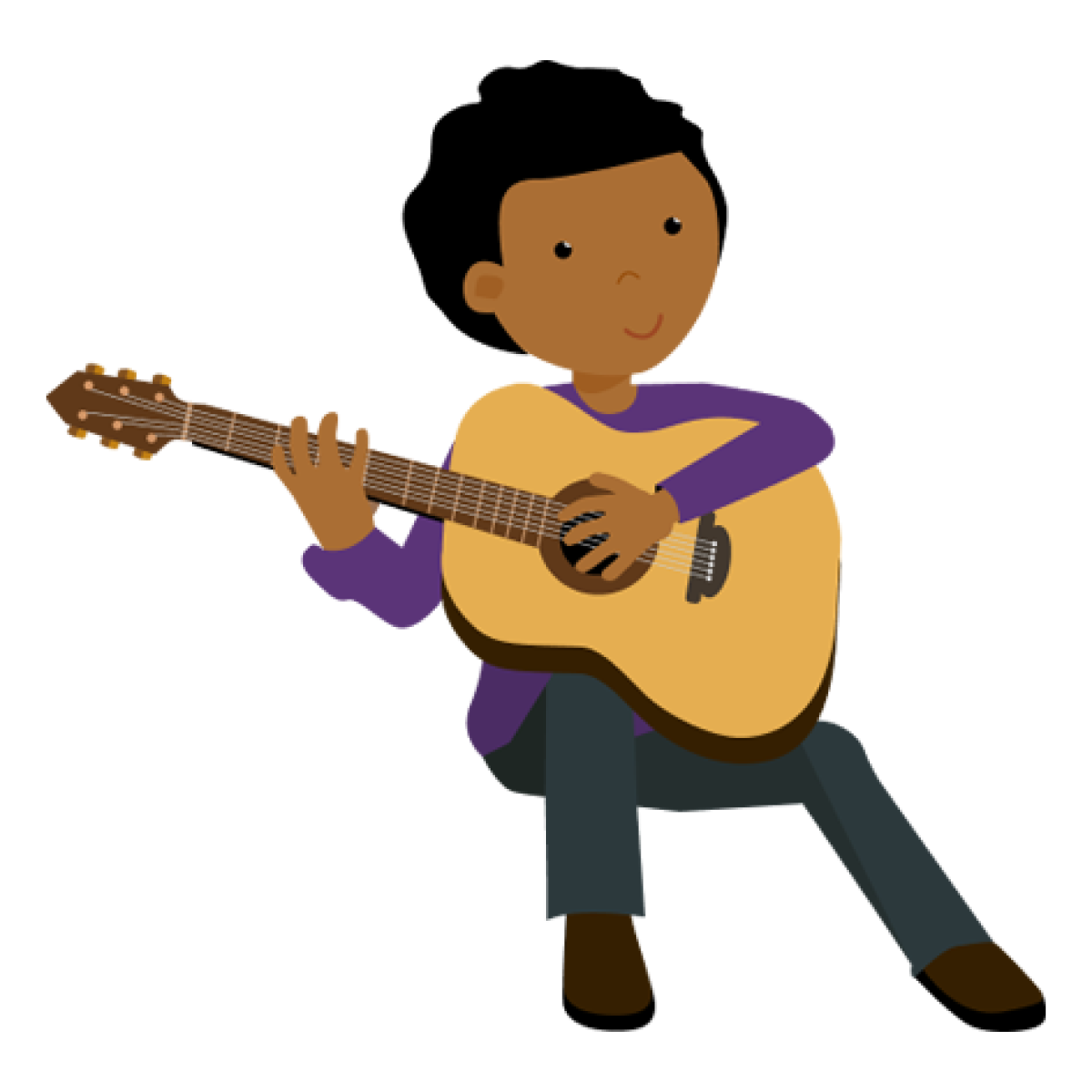 Illustration of boy playing a guitar