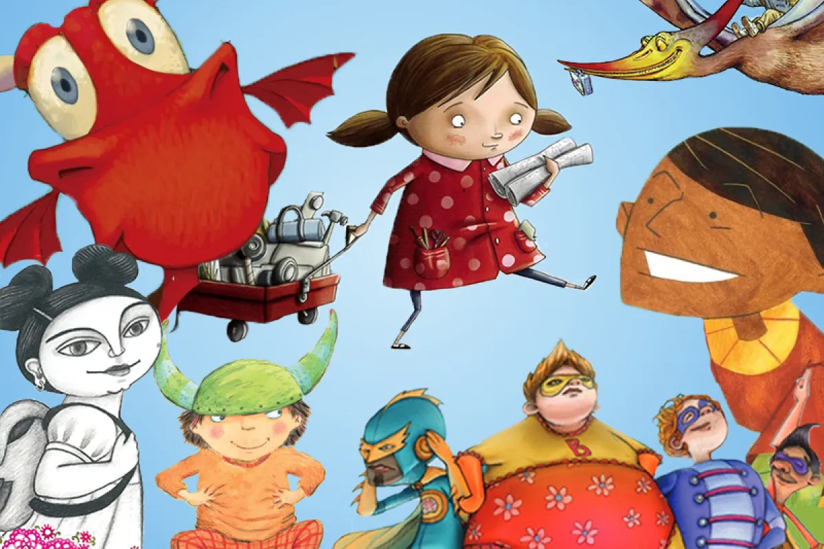 A collage of storybook characters