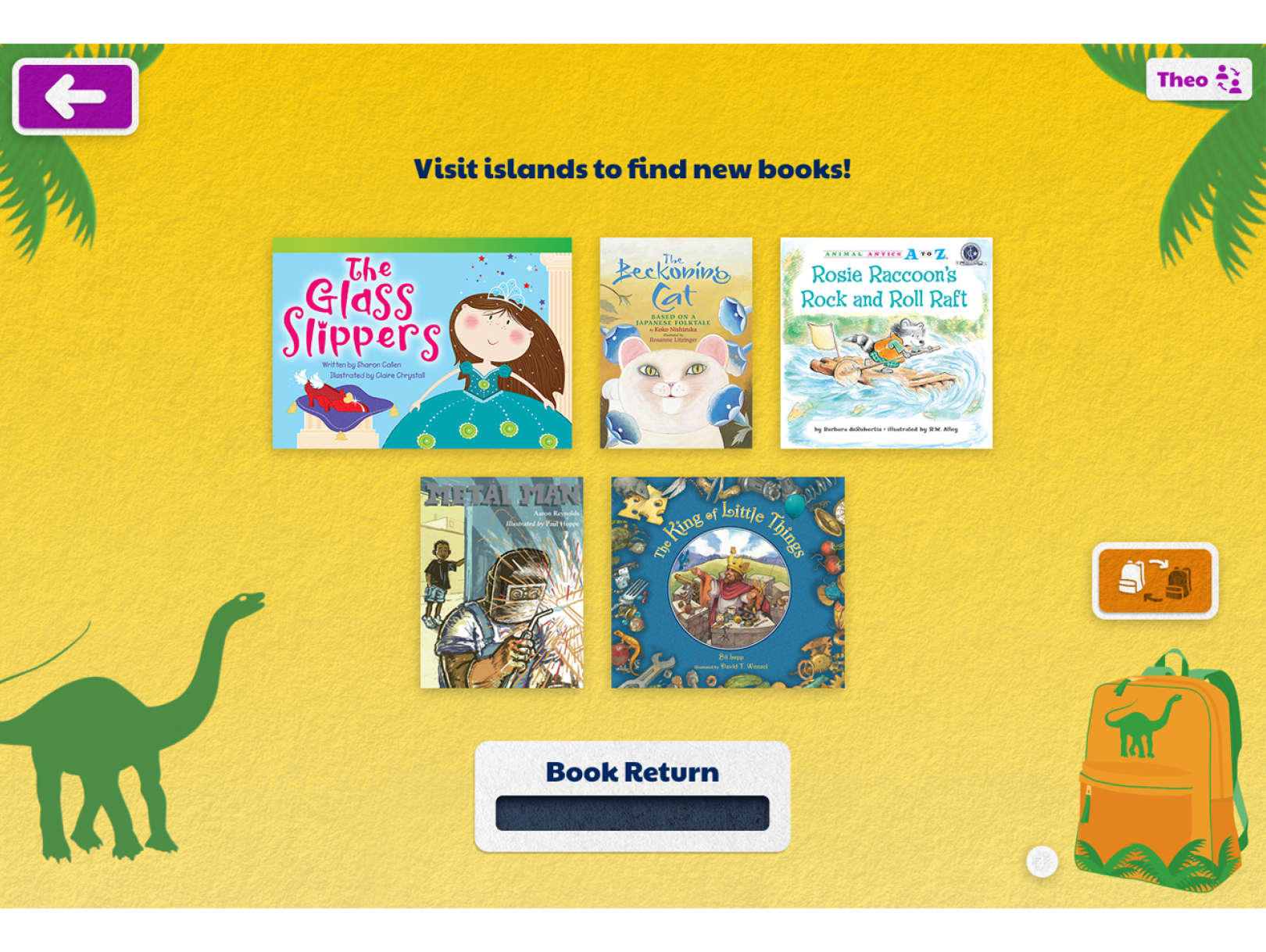Screenshot of the backpack screen on Skybrary ap