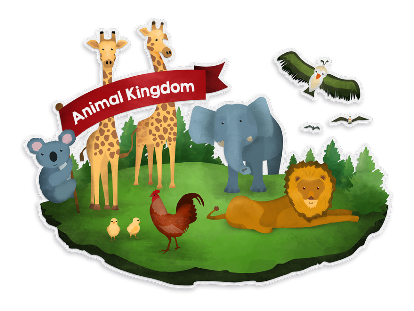 Illustration of Animal Kingdom island
