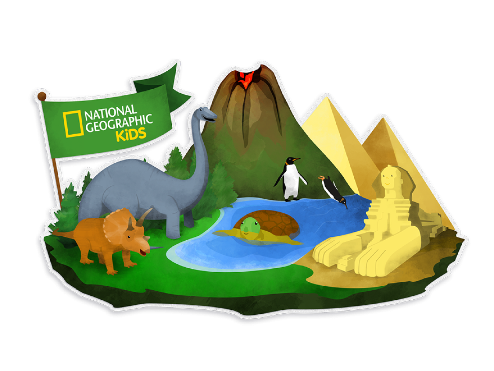 Illustration of Nat Geo Kids island
